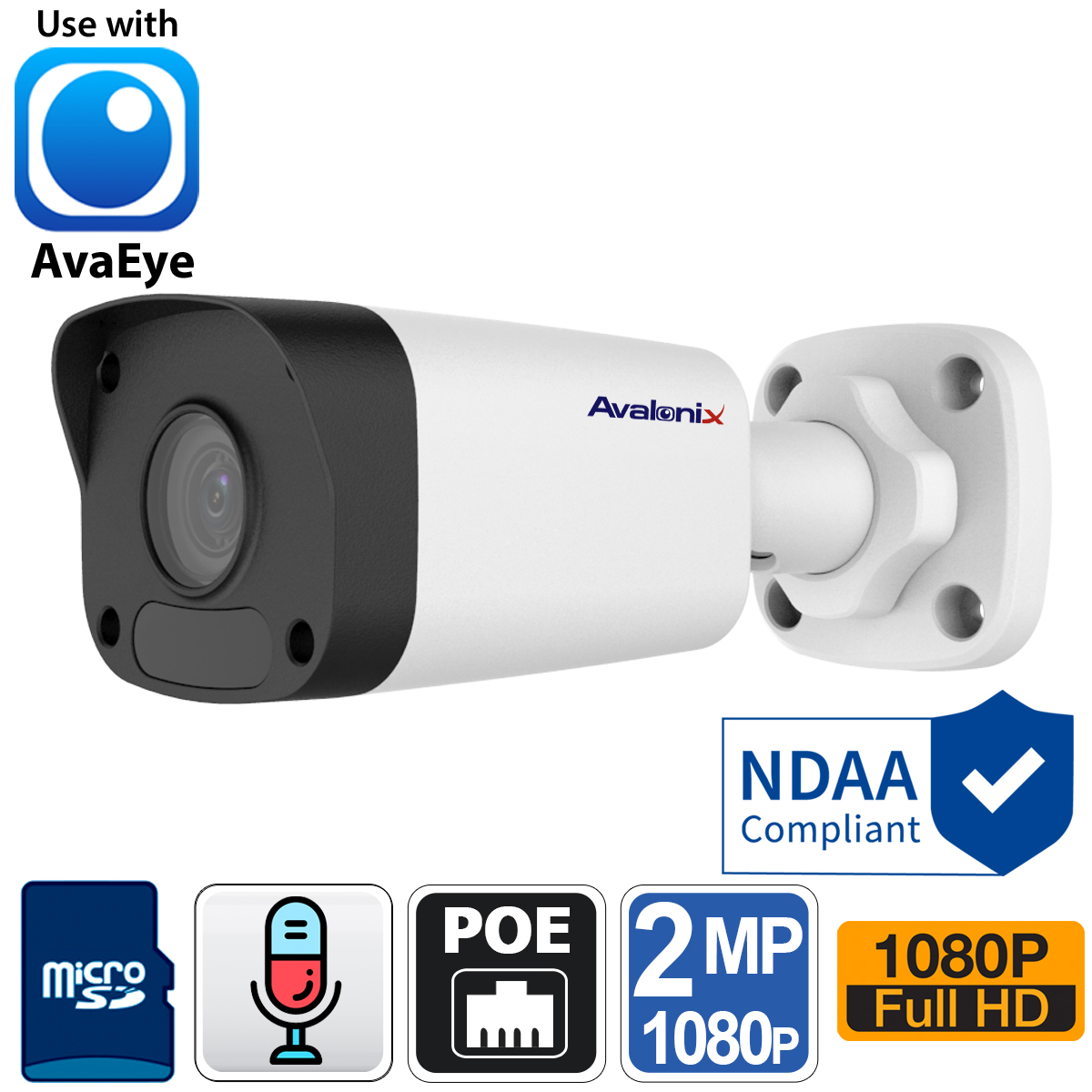 Best Budget Business Security Camera - AvaEye 2MP Bullet Camera IP2MPBLA