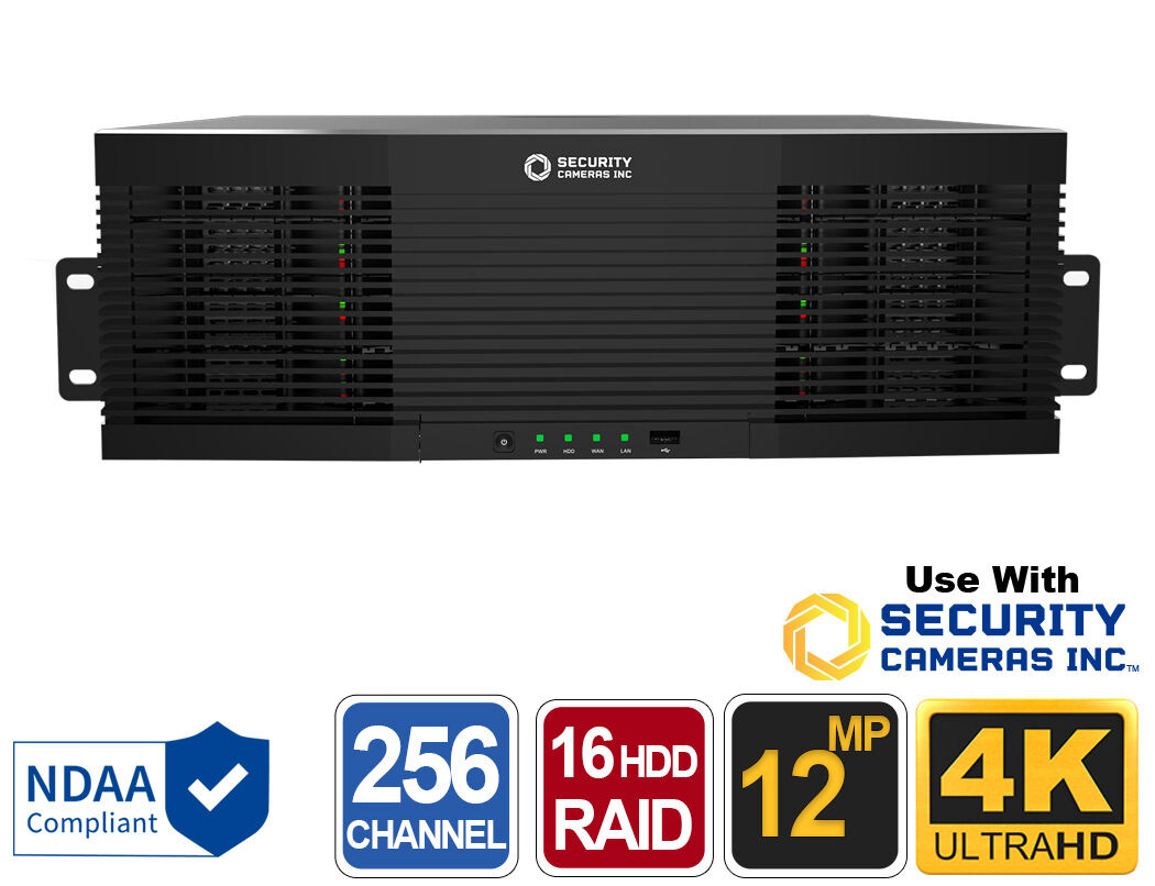 256 Channel NVR, 16 HDD, RAID, NDAA Compliant