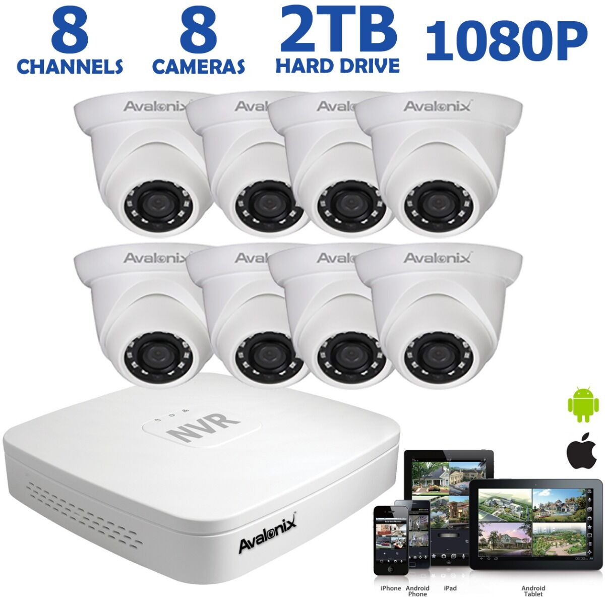 1080P 8 Camera Dome IP System, image size:1200x1200