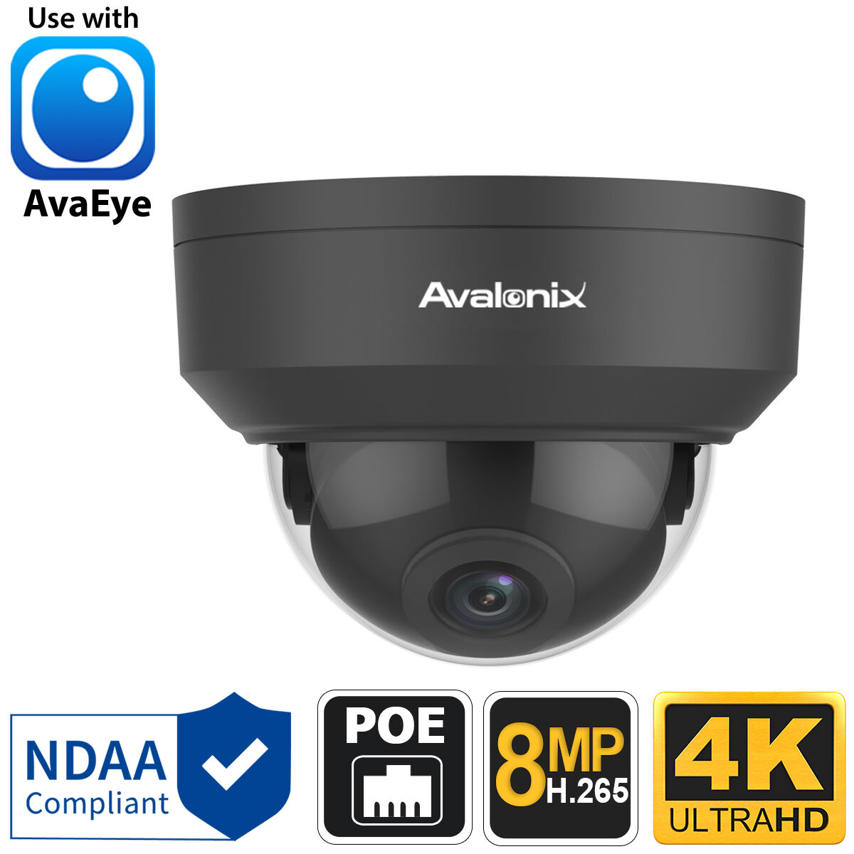 Caméra IP 3 Mpx Dôme Vandale - 360° Panoramique - POE - Neuf