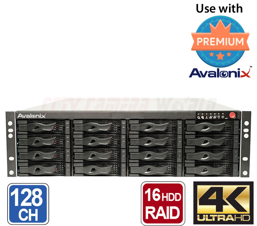 128 Channel NVR 4K, 16 SATA, RAID