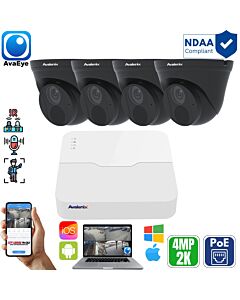 AvaEye AESYS2K4T 4-camera 4MP 2K turret PoE NVR security system