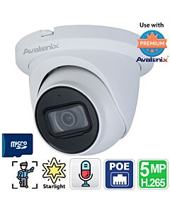 5MP IP Turret Camera with Smart AI, Night Vision, Mic, Avalonix Premium