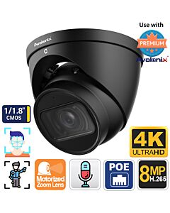 Ultimate Avalonix Premium 8MP PoE Turret Dome, 30fps, 2.7-12mm Lens, 1/1.8" cmos sensor