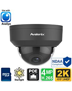 Starlight 2K Vandal Resistant PoE Dome Camera, IP2KDE