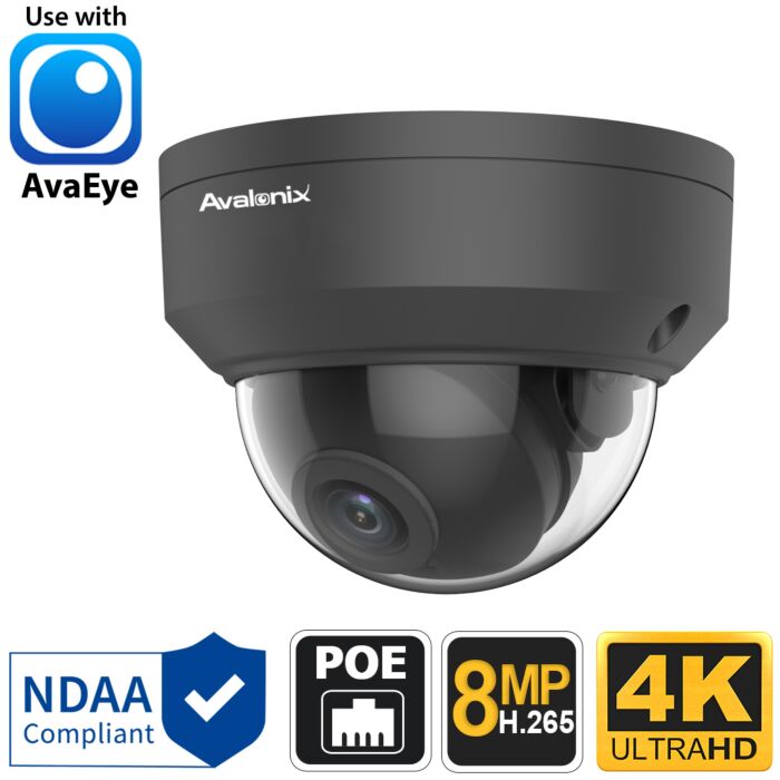 Gadinan 8MP 4K POE IP Dome Camera – H.265+, Face Detect, Audio, Night Vision, Outdoor
