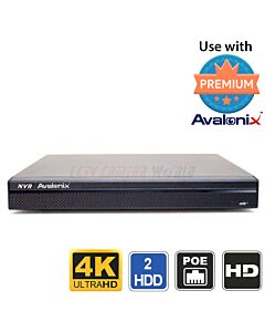 16 Channel 4K PoE+ NVR with AI Analytics and 16 PoE Ports, Avalonix