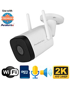Two -Way Talk 2K WiFi Bullet Camera, Mic, Speaker