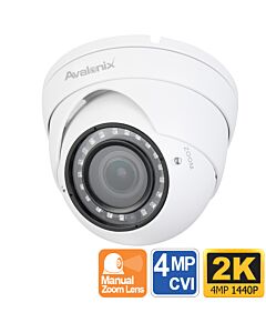 2K 4MP Turret Dome Camera, Zoom Lens, HD over Coax