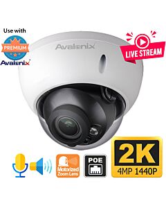 2K Vandal Resistant Motorized Dome Camera, Live Stream Capable