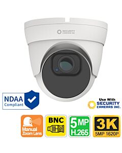 5MP Analog BNC Turret Dome Camera with Zoom Lens