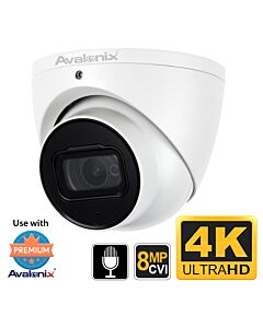 4K Turret Dome Camera, Built-in Mic