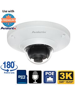 360 Degree, 180 Degree Fisheye Dome Camera 5MP