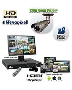 8 Camera Wired DVR System with Night Vision