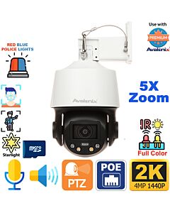 Outdoor PTZ with Active Deterrence, 2-Way Audio, Color Night Vision