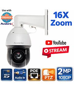 Avalonix 1080p PTZ live streaming IP camera with 16X optical zoom for YouTube and Twitch streaming