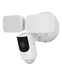 Avalonix FLOOD4MP outdoor floodlight security camera side angle showing adjustable LED panels