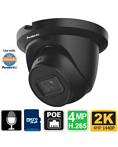 Black PoE Turret Dome Camera, 2K, Avalonix