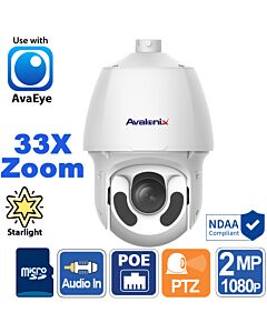 Outdoor 1080P High Speed Dome Camera with 33X Zoom, Starlight, Night Vision, PTZIR2M33