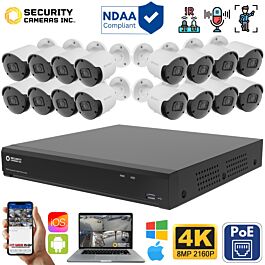16-Camera 8MP 4K PoE Bullet NVR Security System by Security Cameras Inc