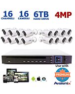16 Channel 1080P IP Security Camera System, 16 2MP Outdoor Bullet
