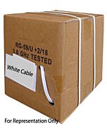 500ft Solid Copper RG59 Siamese Video Power Cable Roll, White