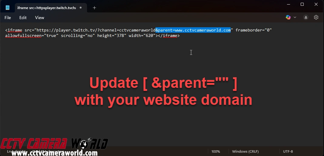 Update the parent domain code