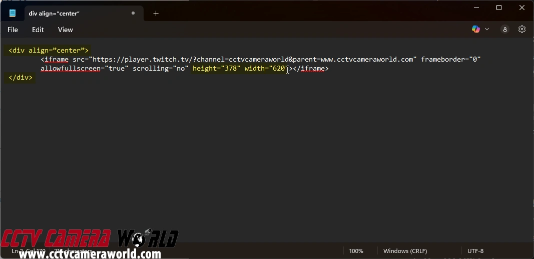 Consider adding a div container and adjusting the size of the embed