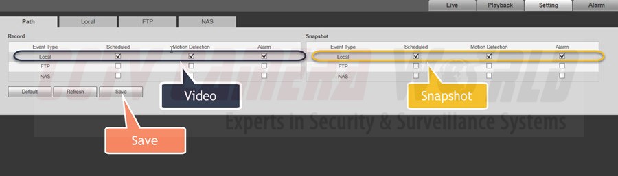 10_record snapshot checkboxes