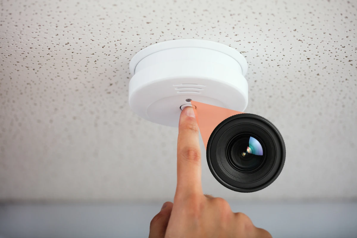 Smoke detectors are commonly used for hidden cameras