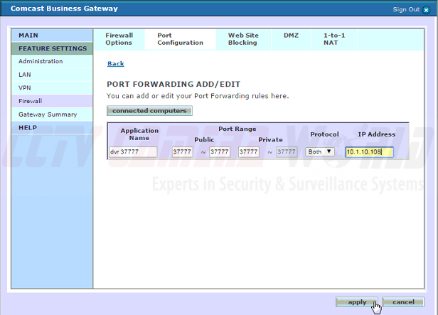 Comcast Router Port Forwarding