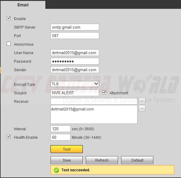 Email Settings Configuration