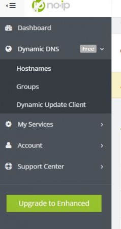 NoIP Left Menu