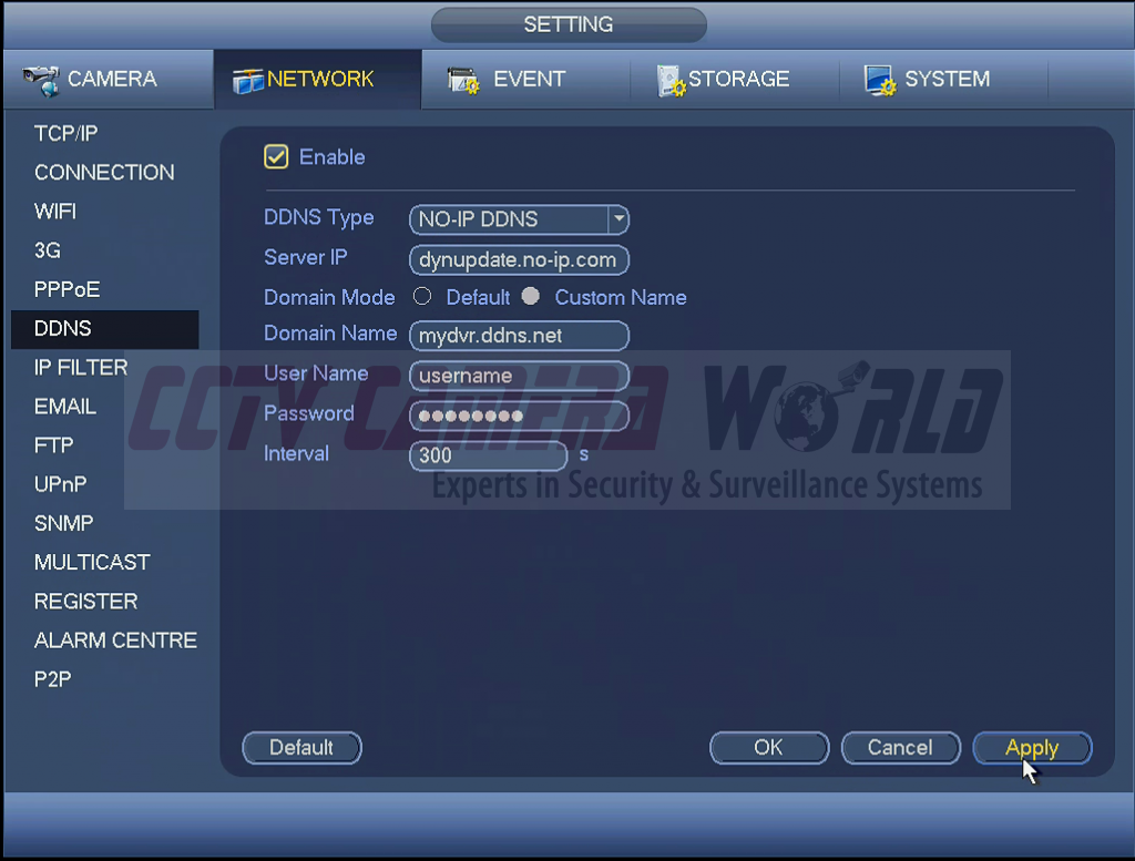 Enabling DDNS on your DVR