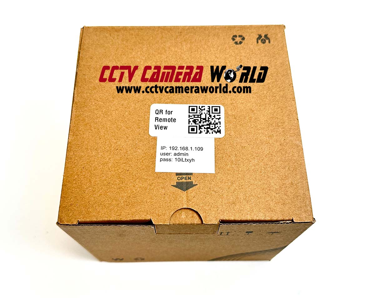 qr code label on top of camera box