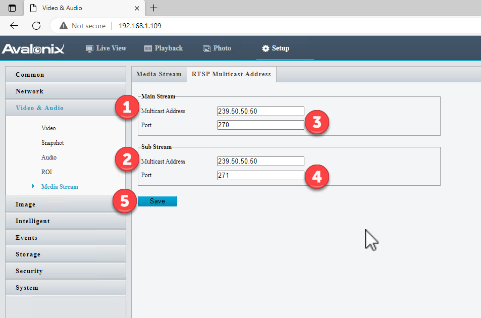 AvaEye PoE camera how to enable multicast