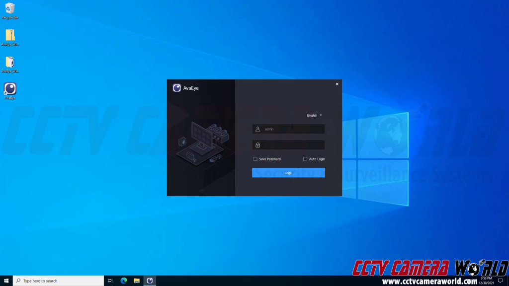 AvaEye Software Login Page
