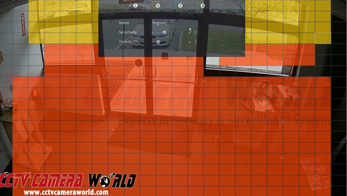 Motion Detection Sensitivities are configurable using a grid system