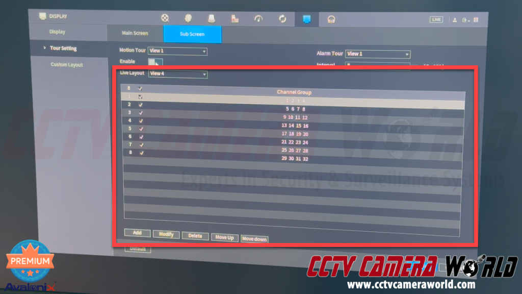 you can also customize the live view options for the main and sub screen back in the display settings