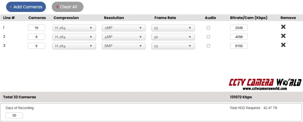 Use the storage calculator to help you estimate the amount of storage to purchase