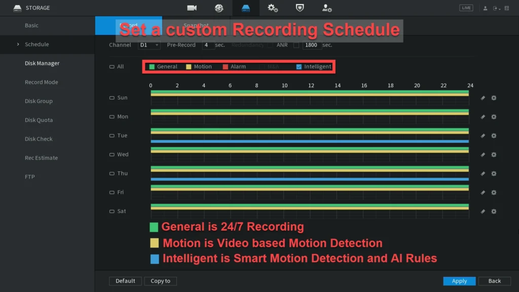 Our systems allow for customization of storage and recording settings to maximize storage retention