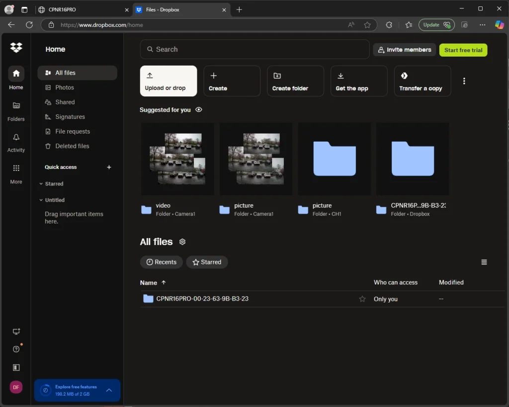 Dropbox has a user-friendly interface for managing and reviewing cloud recordings
