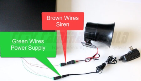 siren with power supply wired to nvr alarm block