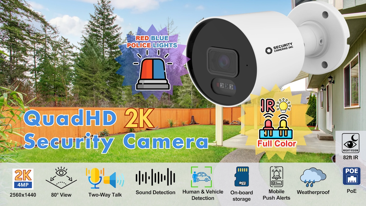 Specifications for Best cheap home security camera with siren and alarm lights - SC2KADBL