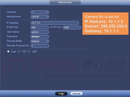 Enter Camera Settings Manually