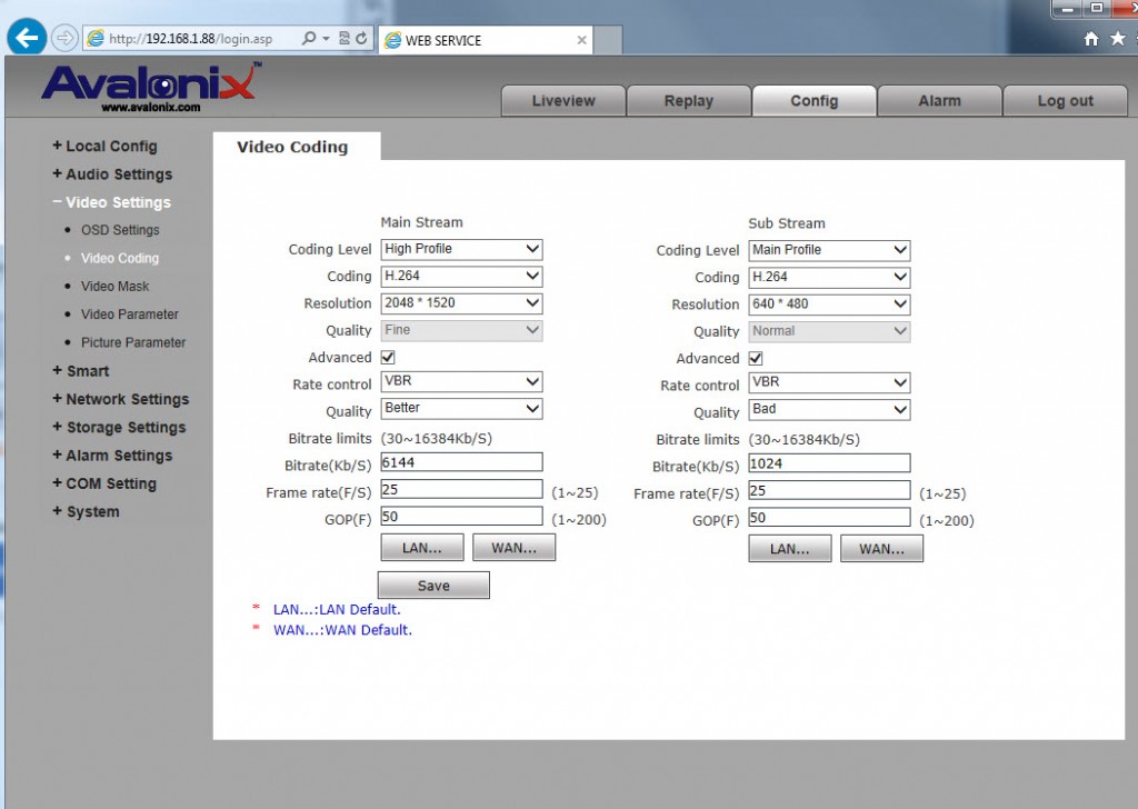 Camera Video Quality Settings