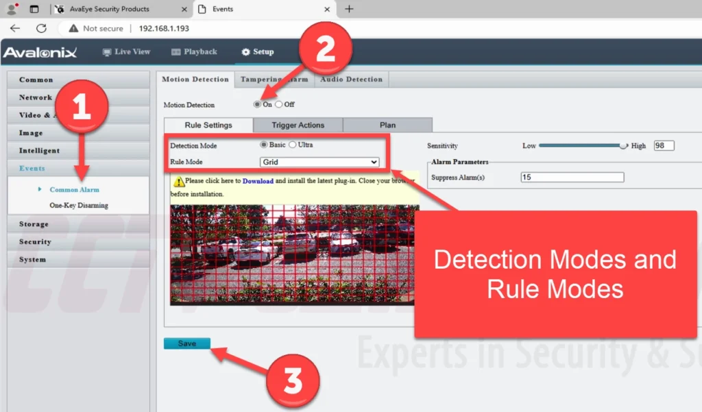 Enable motion detection and save it, also check out the different motion detection modes