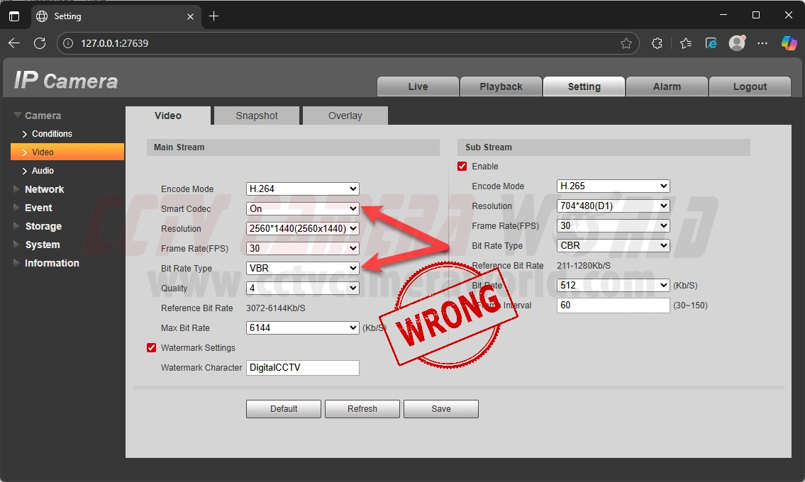 Example of bad encoding settings that should be defaulted