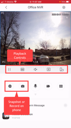 DMSS notification playback controls