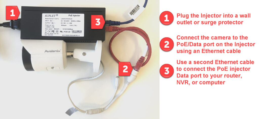 How to use a PoE injector with an IP camera